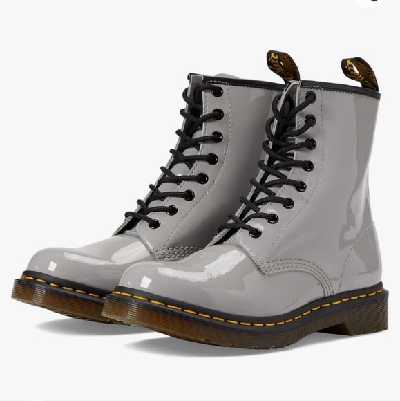 Dr. Martens Shoes - Dr Martens gray patent leather boot